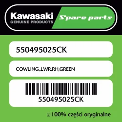 Nowy Owiewka dolna prawa GREEN Kawasaki