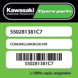 Owiewka dolna prawa SILVER Kawasaki Rabat