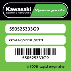 Najlepsza cena Owiewka boczna prawa GREEN Kawasaki